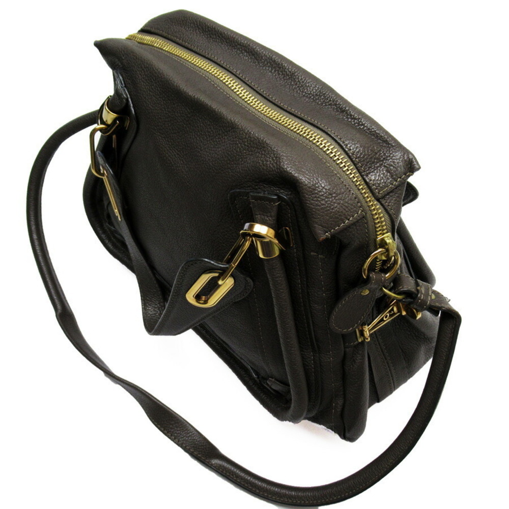 Chloe shoulder Green brown favorite classic Khaki handbag leather bag gold